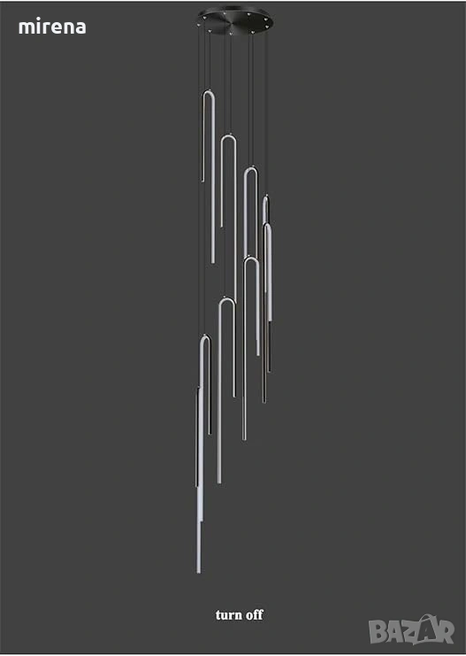 LED ЛЕД геометрична дълга висяща лампа димируема, модерна висяща, снимка 1