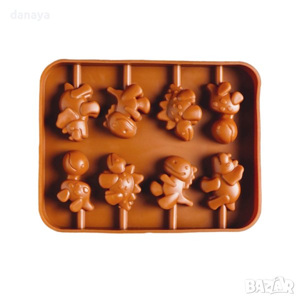 4020 Силиконова форма за домашни близалки Динозавърчета, снимка 1