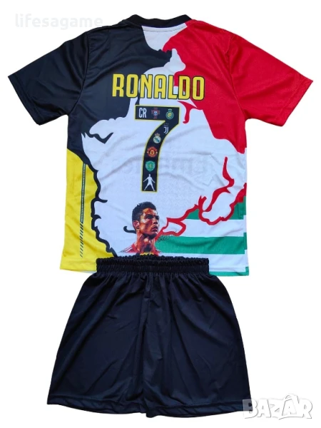 Детски футболен екип Роналдо лимитирана серия Ronaldo тениска и къси панталони CR7, снимка 1