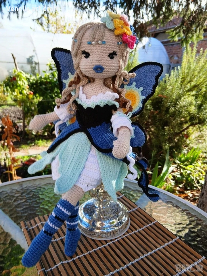 Плетена кукла горска фея Етерия / Феята на Пеперудите , снимка 1