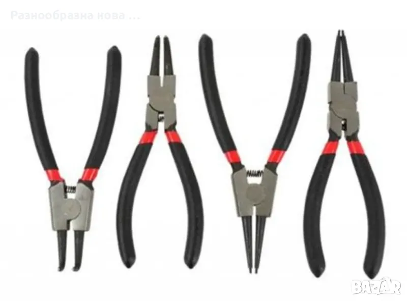 Кръглоносни клещи за монтаж и демонтаж на вътрешни и външни зегерки, снимка 1