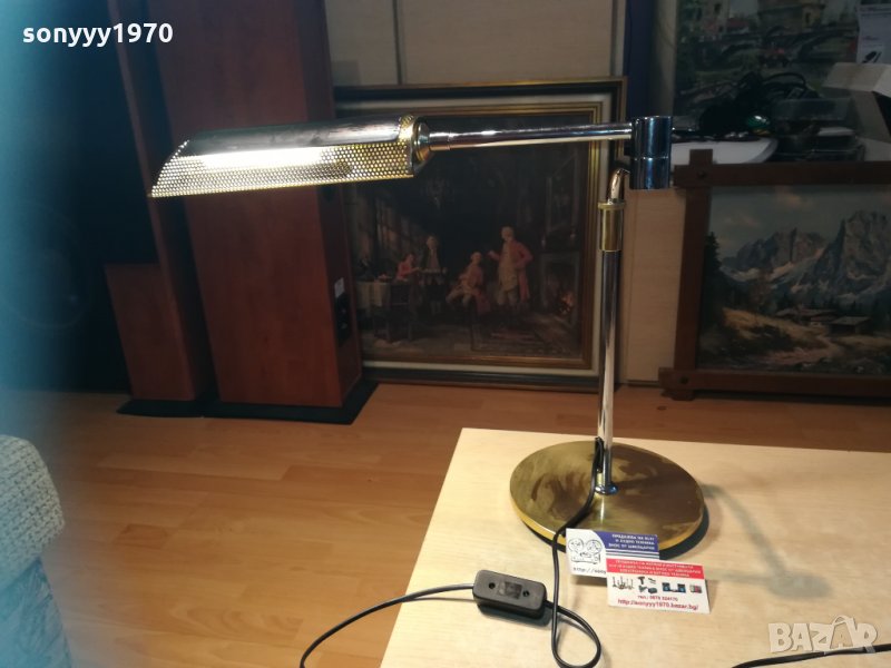 поръчана-gold & inox настолна масивна лампа-внос швеицария, снимка 1