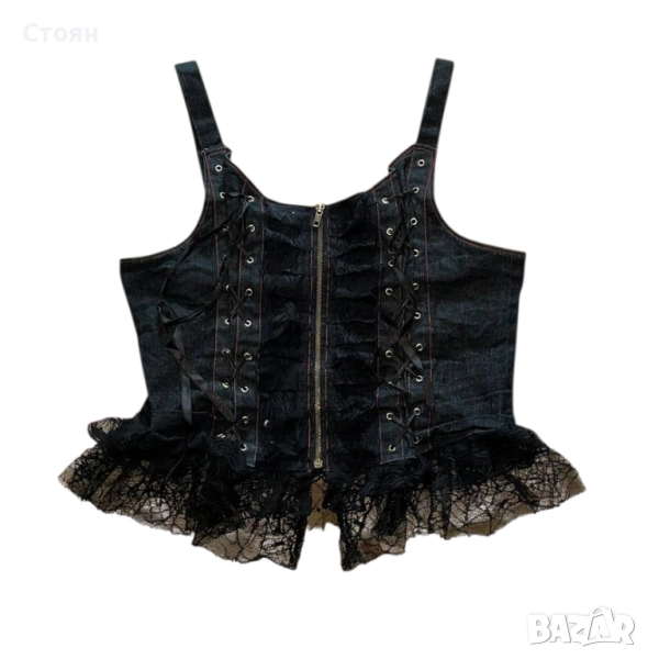 Denim Crop Top, снимка 1