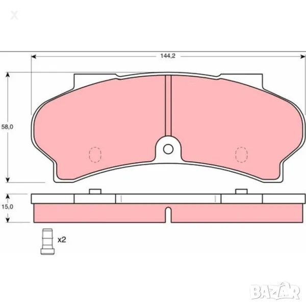 SIMER 168 Предни накладки PEUGEOT J7 J9 / 1968-1987 / OE 425012 OE 425085 OE 424574 OE 425019, снимка 1