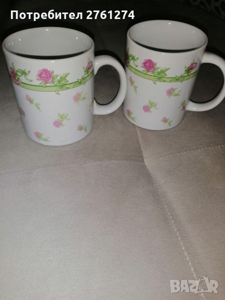 Чаши за чай/кафе с флорален мотив, снимка 1