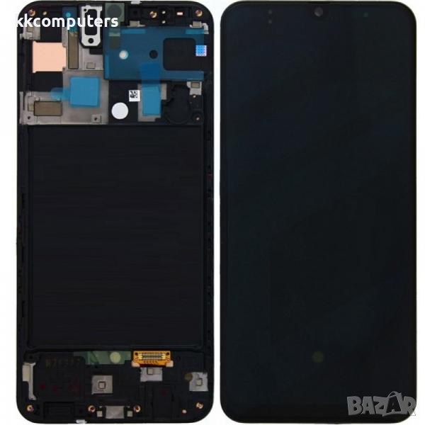 LCD Дисплей С РАМКА за Samsung SM-A505F Galaxy A50 / GH82-19204A / GH82-19713A / Черен / Оригинал Se, снимка 1