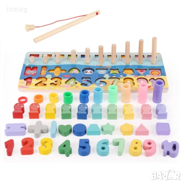 Дървен образователен център 3 в 1 - 1101450099, снимка 1