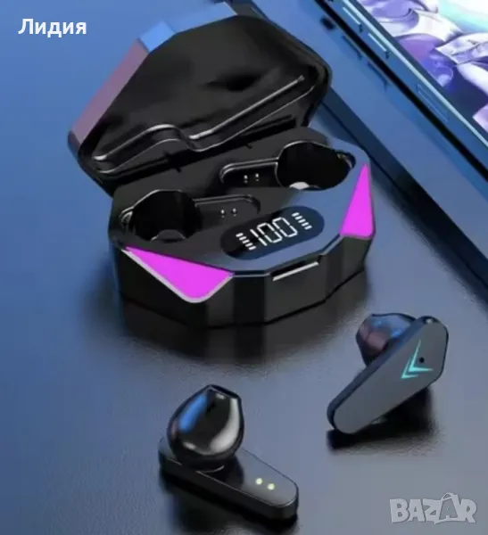Гейминг Bluetooth  безжични слушалки с дигитален дисплей, снимка 1
