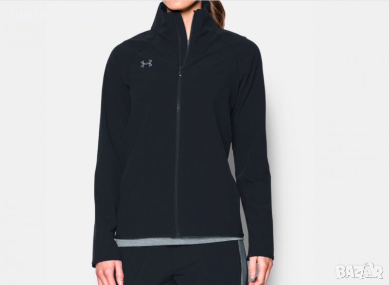 тънко водоустойчево горнище Under Armour Black UA Squad Woven Jacket, снимка 1