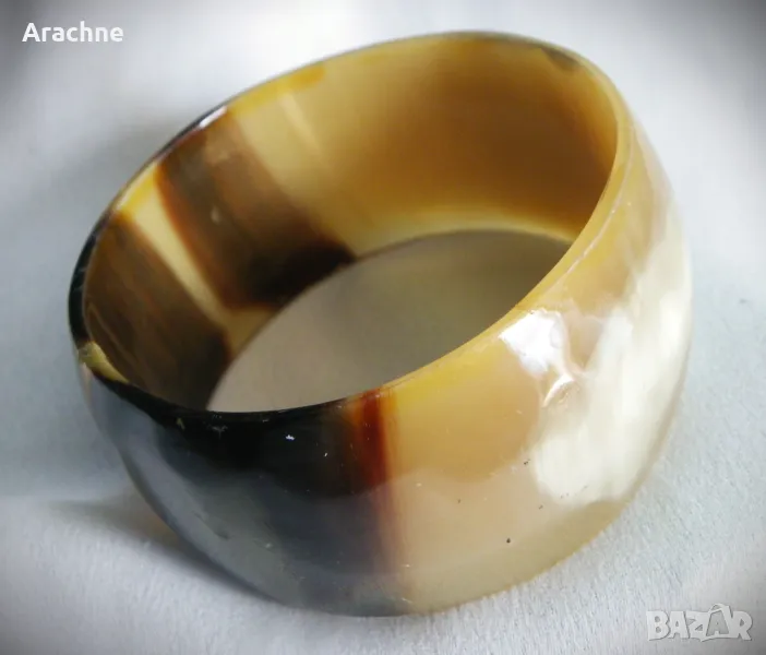 Широка гривна от рог на американски бизон-buffalo horn, снимка 1