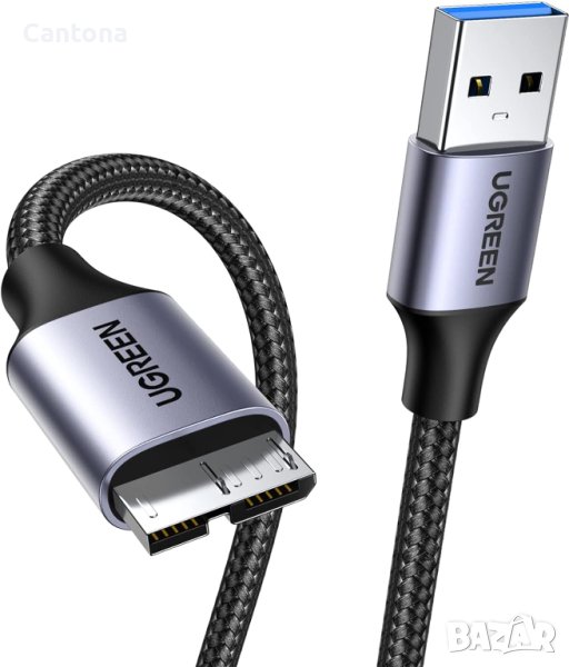 UGREEN Micro USB 3.0 кабел, USB 3.0 A към Micro B, найлонова плетена обвивка, снимка 1
