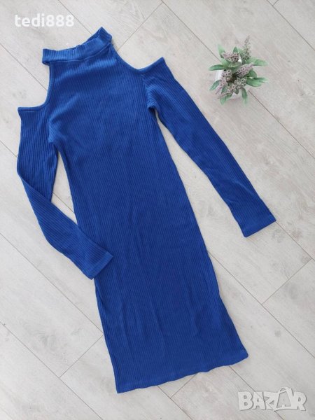 Разпродажба Нова синя рокля рипс, снимка 1