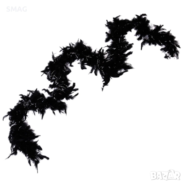 Хелоуин / Halloween карнавално боа с черни пера 180 см_1067192, снимка 1