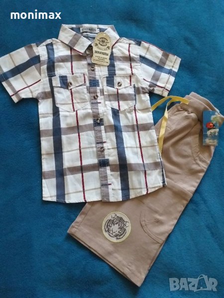 Лот панталон и риза 104  НОВИ, снимка 1