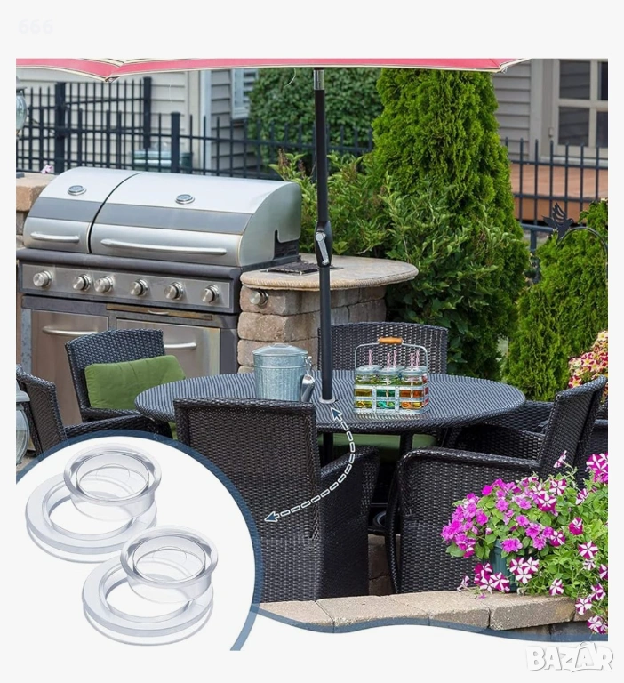 Комплект 6 броя халки за дупки за чадъри, снимка 1