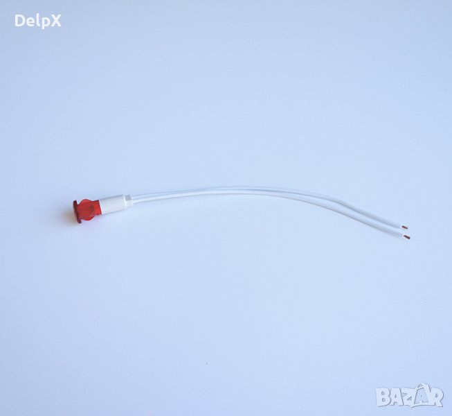 Индикаторна глим лампа за бойлер плафон червена 220V Ф10mm, снимка 1