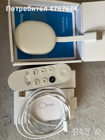 Chromecast Google TV 4к, снимка 2 - Плейъри, домашно кино, прожектори - 54218243