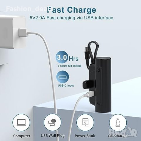 Ново 5000mAh преносимо бързо зарядно устройство Power Bank Фенер, снимка 8 - Друга електроника - 42329011