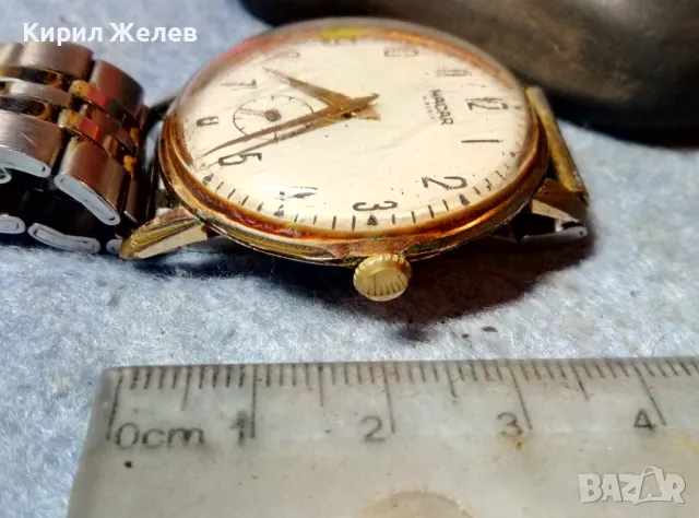 NACAR 18 RUBIS PLAQUE G10 Стар ЛУКС МОДЕЛ ШВЕЙЦАРСКИ ЧАСОВНИК с ПОЗЛАТА 10 МИКРОНА РАБОТЕЩ 214851, снимка 5 - Антикварни и старинни предмети - 48275689