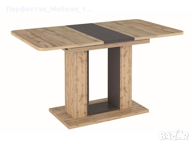 Разтегалетна трапезна маса икономичен модел-Дъб вотан/кафяв цвят, снимка 2 - Маси - 44775236