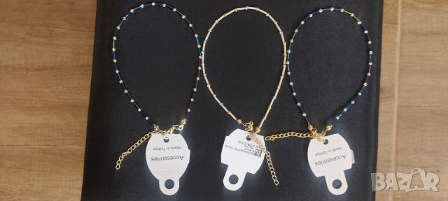 Гривна за крак и ръка с камъчета и златисти мотиви внос Turkey, снимка 2 - Гривни - 39406930