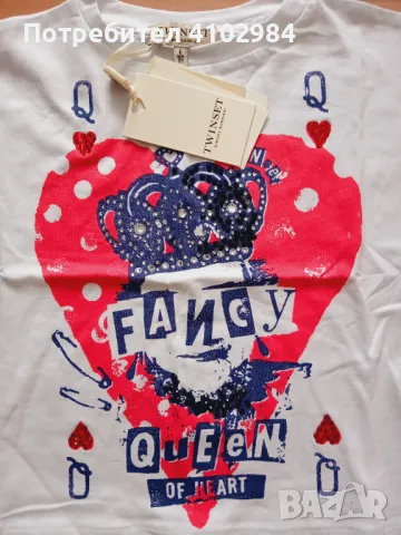 TWINSET нова тениска с камъни-6-7 г, снимка 3 - Детски тениски и потници - 50046095