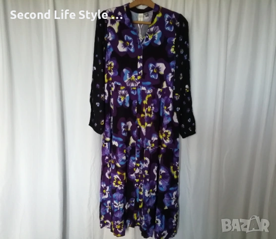 Нова дълга дамска рокля YAS YASVIOLA LS р-р M (EU) - макси рокля - принт цветя, снимка 3 - Рокли - 53062161