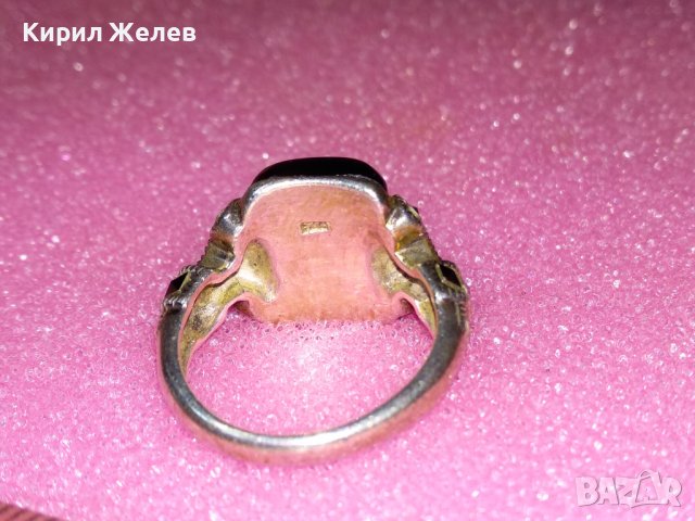 РАЗКОШЕН АНГЛИЙСКИ СКЪПОЦЕНЕН СРЕБЪРЕН ПРЪСТЕН СРЕБРО 925 с ЧЕРЕН ЯСПИС и ФАСЕТИРАНИ МАРКАЗИТИ 42041, снимка 16 - Пръстени - 44390593