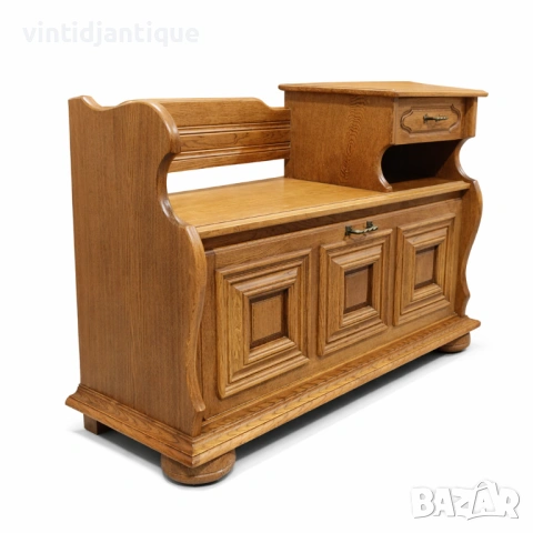 Винтидж пейка за антре с отделение за съхранение, снимка 2 - Шкафове - 53906040
