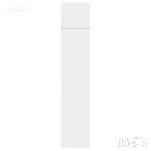 vidaXL Тесен шкаф за съхранение, бял, 45x42,5x225 см, инженерно дърво, снимка 4 - Бюфети - 56146893