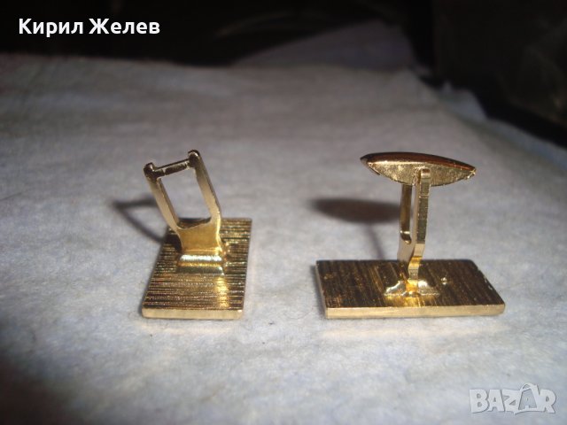 СТАРИ ВИНТИДЖ ПОЗЛАТЕНИ БУТОНЕЛИ СТИЛНИ КОПЧЕТА за МАНШЕТИ РЪКАВЕЛИ 22166, снимка 4 - Антикварни и старинни предмети - 37597130