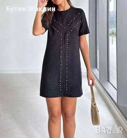 Рокля велур , снимка 5 - Рокли - 52407058