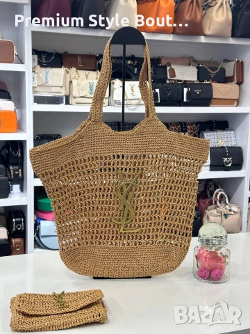Плажна чанта с портмоне ysl saint laurent %100 handmade✨⭐️ Щ:➡️46cm⬆️38cm✨ , снимка 2 - Чанти - 54041032