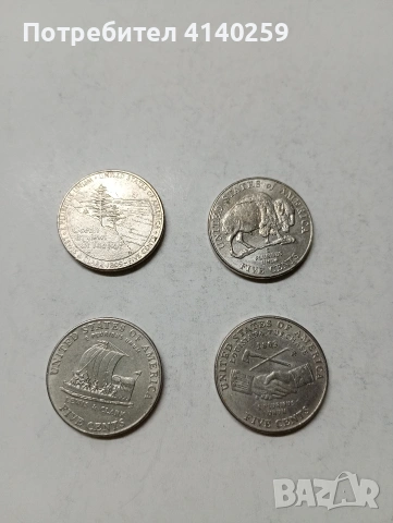 САЩ МОНЕТИ ЛОТ 5 ЦЕНТА 2004-2005 Г 