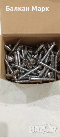 Винтове за дърво 6x40 – прав шлиц, хромиран месинг – 200бр., снимка 1
