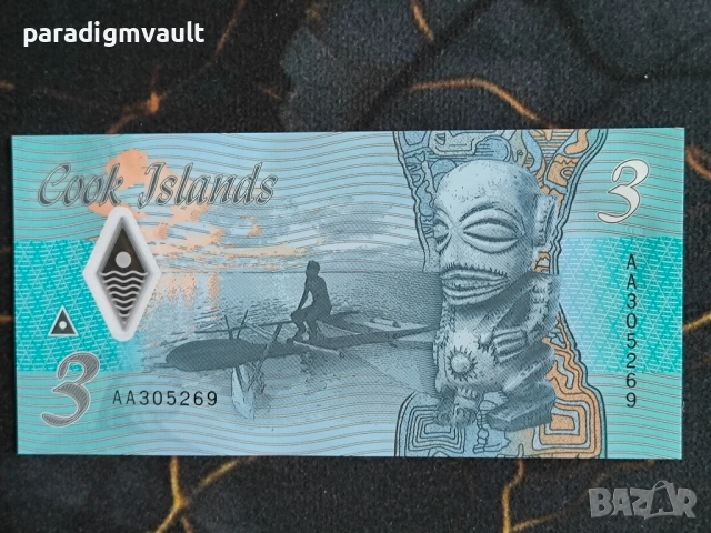 Банкнота - Острови Кук - 3 долара UNC | 2021г., снимка 2 - Нумизматика и бонистика - 54357764