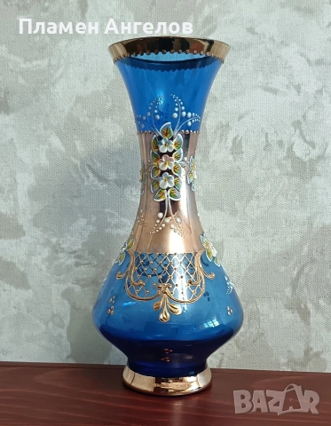 Кристална ваза Бохемия-Чехия , снимка 7 - Вази - 48203112