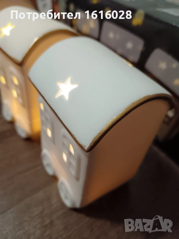 Керамичен Коледен светещ влак., снимка 8 - Декорация за дома - 52346515