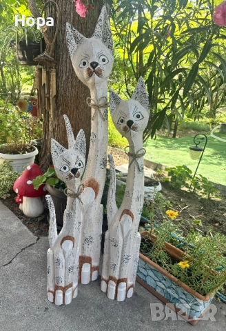 Котки от дърво, снимка 3 - Декорация за дома - 32580149