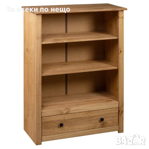 Библиотека, 80x35x110 см, бор масив, Panama Range Код P954, снимка 4 - Секции и витрини - 51112571