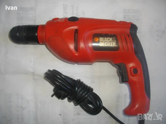 АНГЛИЙСКА ОРИГИНАЛНА БЛЕК ДЕКЕР 710 ВАТА ЕЛЕКТРИЧЕСКА УДАРНА БОРМАШИНА ДРЕЛКА BLACK DECKER KR700CRE, снимка 4 - Бормашини - 48465266