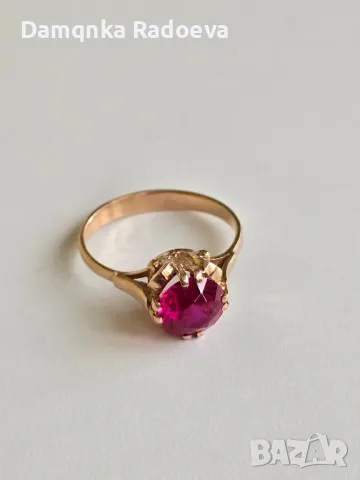 СССР златен пръстен 14 карата, снимка 10 - Пръстени - 49847763