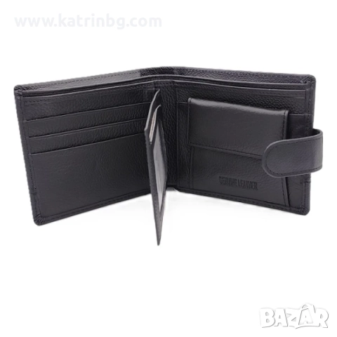 Мъжки комплект – колан с автоматична катарама и портфейл от естествена кожа, снимка 2 - Подаръци за мъже - 51641692