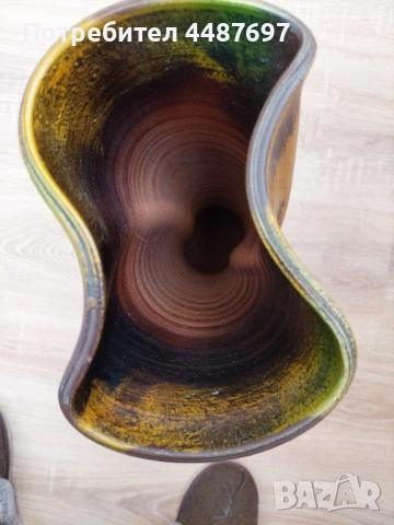Декоративна керамична ваза - висока 42 см, снимка 2 - Декорация за дома - 52117381