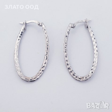 Златни обеци халки от бяло, жълто и розово -14К, снимка 8 - Обеци - 39965775