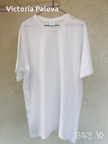 Бяла безшевна тениска,памук, снимка 1 - Тениски - 29439538