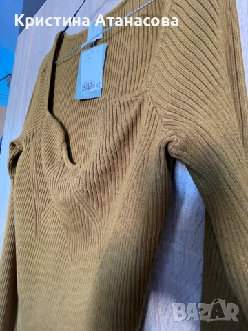 Дамска Блуза рипс цвят каки