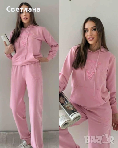 Дамски комплект Gues Розово Сиво Бяло Бежово Черно , снимка 5 - Спортни екипи - 53349432