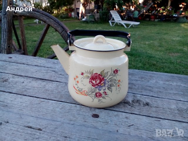 Стар емайлиран чайник #19, снимка 1 - Други ценни предмети - 29725090