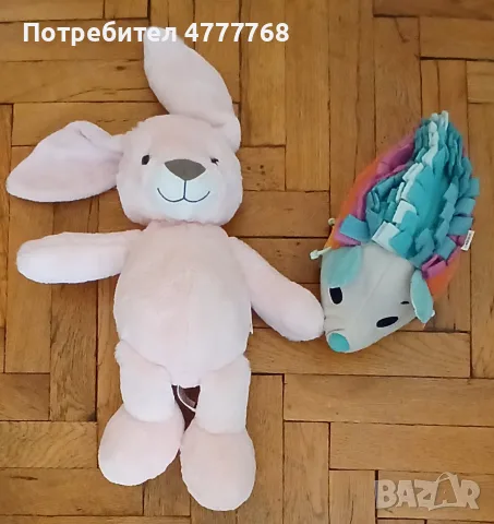 Нови бебешки играчки плюшен заек и таралежче с шумящо коремче